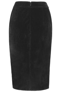 Black Velvet Pencil Skirt