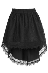 Black Lace Asymmetrical Skirt – Vintage Goth Style