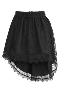 Black Lace Asymmetrical Skirt – Vintage Goth Style