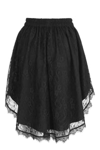 Black Lace Asymmetrical Skirt – Vintage Goth Style