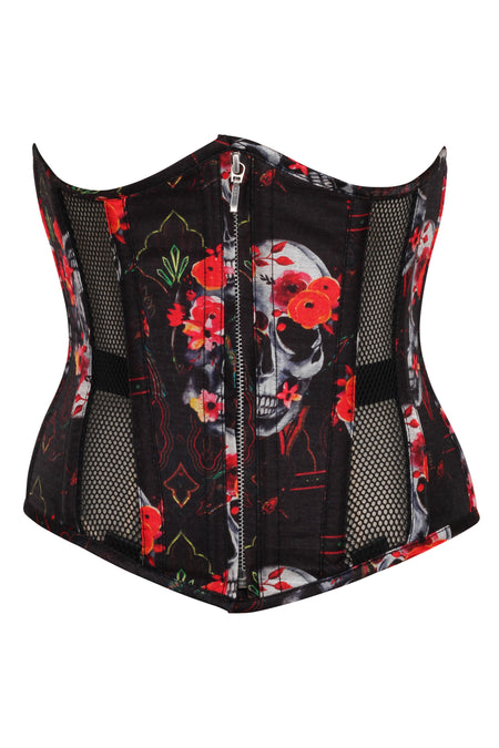 Black Red Bone Corset in Red/Black - Hearts & Roses London