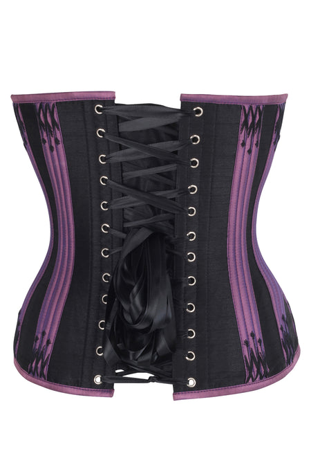 Purple & Black Overbust Corset with Decorative Flossing