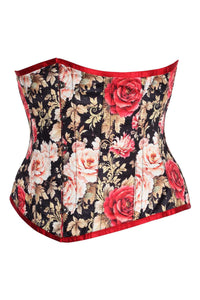 Midnight Rose Elegance Underbust Corset – A Dramatic Floral Statement