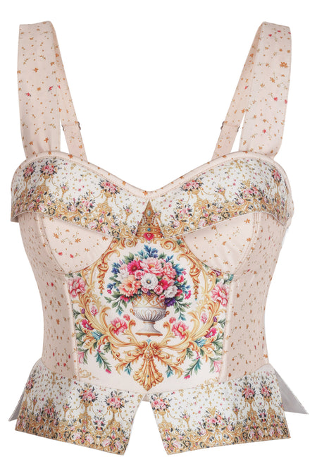 Rococo Garden Corset Top in Porcelain Blush
