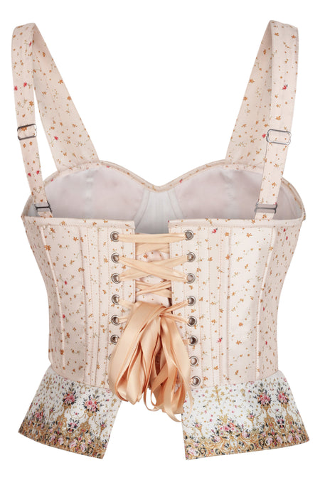 Rococo Garden Corset Top in Porcelain Blush
