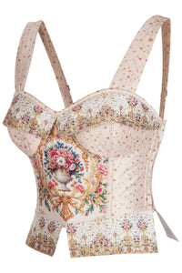 Rococo Garden Corset Top in Porcelain Blush