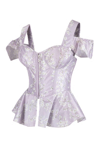 Lilac Blossom Off-Shoulder Peplum Corset Top