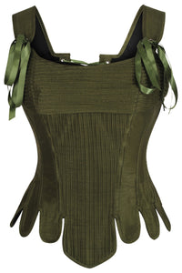 Historically Inspired Overbust Corset in Green