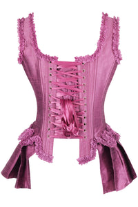 Pink Historically Inspired Corset Overbust with Bustle