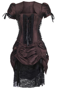 Historically Inspired Brown Corset Dress with Bolero