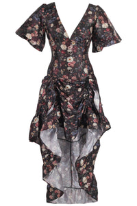 Dark Bloom Gothic High-Low Corset Dress