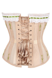 Handmade Steel Boned Corset with Delicate Hand-Finished Flossing