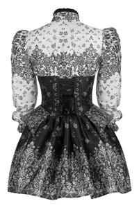 Baroque Elegance Black & White Corset Dress