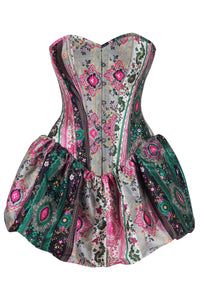 Bohemian Jewel-Tone Patchwork Corset Dress