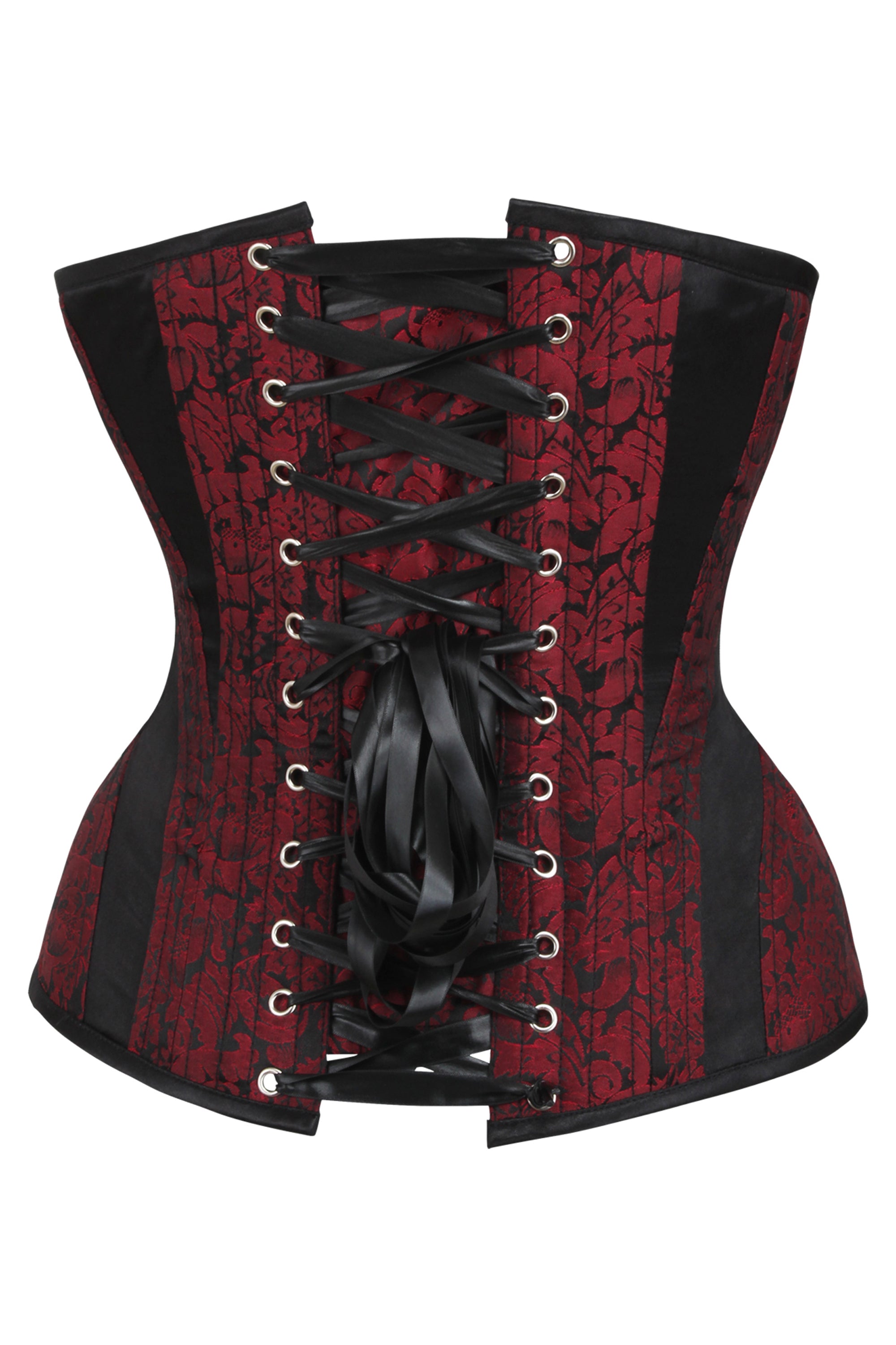 Black brocade outlets overbust corset with cork neck and sleeves