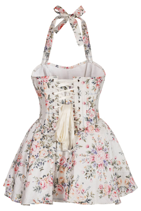 Vintage Rose Halter Corset Dress