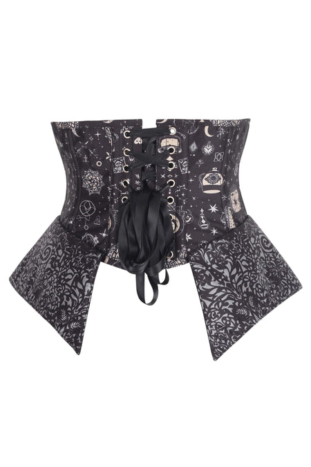 Celestial Alchemy Underbust Corset with Flared Peplum Panels