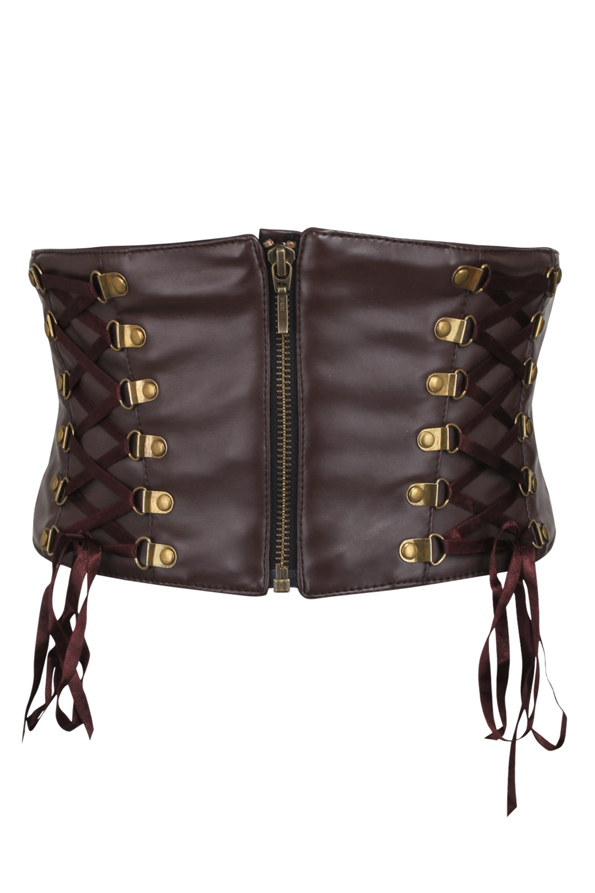 Brown PVC Steampunk Corset Inspired Belt