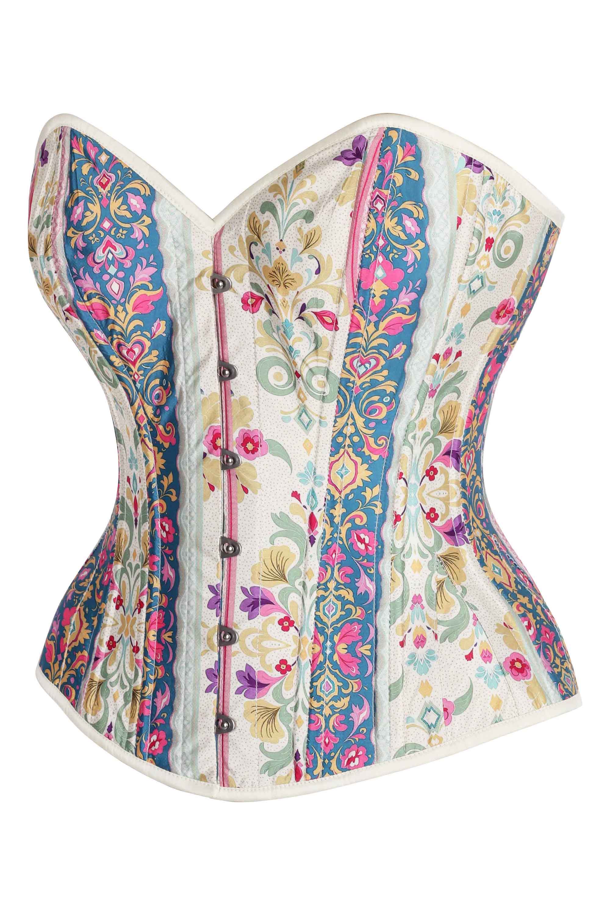 fig London◎ Carol bustier Pastel Baroque Overbust Corset – Garden Carnival