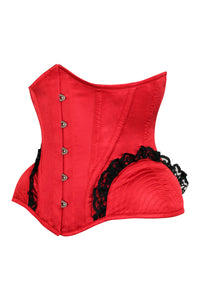 Lipstick Red Burlesque Underbust with Bullet Hip Gores