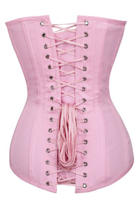 Longline Pink Cotton Overbust