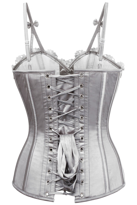 Corset Story FTS120 Silver Snowflake Embroidered Overbust Corset