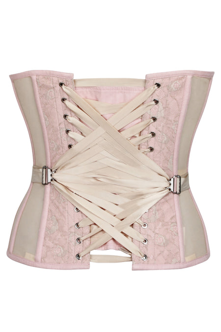 Corset Story LO-003 Sadie Prairie Pink Viscose and Lace Overbust Corset