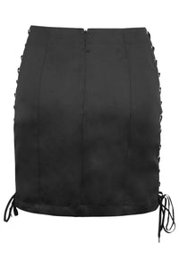 Edith Black Satin Corset Inspired Skirt