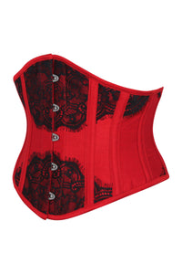 Red Waist Taming Underbust with Decorative Lace
