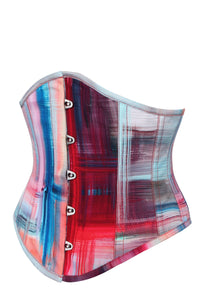 Corset Story MY-620 Abstract Red and Blue Brushstroke Waspie Corset