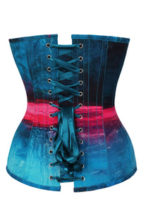 Corset Story MY-642 Stormy Night Blue and Pink Overbust Corset