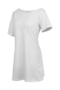 Ione White Jersey Asymmetrical T-Shirt Dress