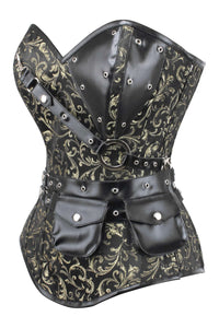 Corset Story WTS230 Black and Gold Longline Steampunk Corset